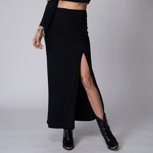 Stillwater Get Together Maxi Skirt With Side Slit | Black | Small